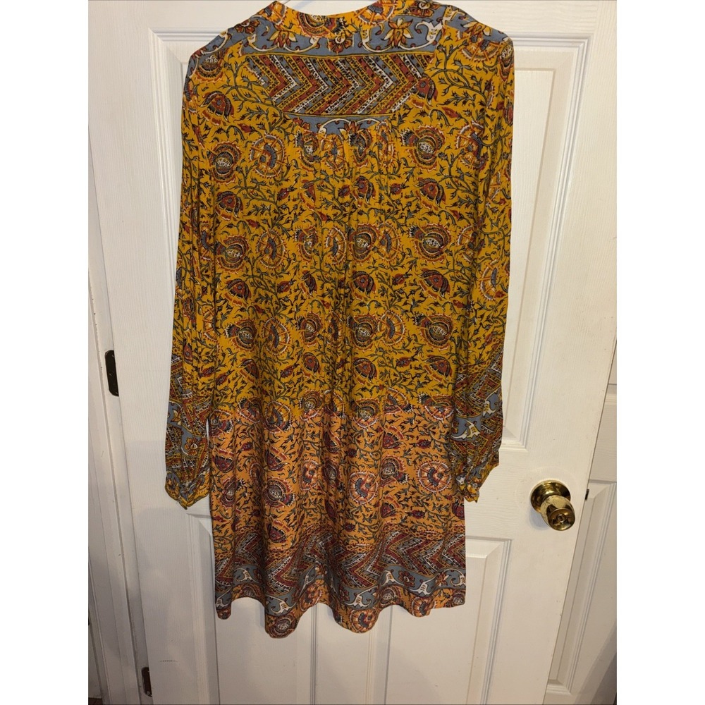 Tiny Anthropologie Ismelda Sz L Tunic Dress Yellow Floral $148 Pockets Lace - Picture 10 of 16